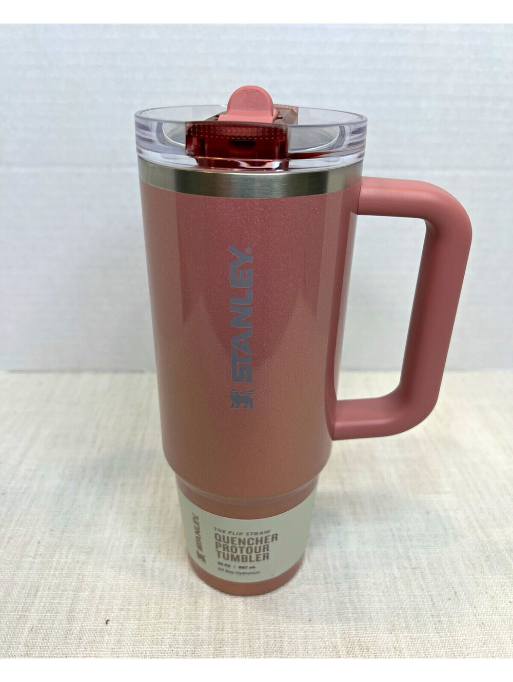 Stanley Quencher ProTour Flip Straw Tumbler w/ Handle | 30 oz Pink Shimmer